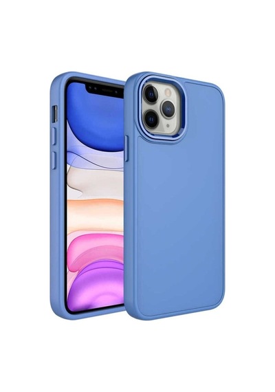 Apple Uyumlu iPhone 12 Pro Max Kılıf Metal Çerçeve Ve Buton Tasarımlı Silikon Zore Luna Kapak Lavendery Gray