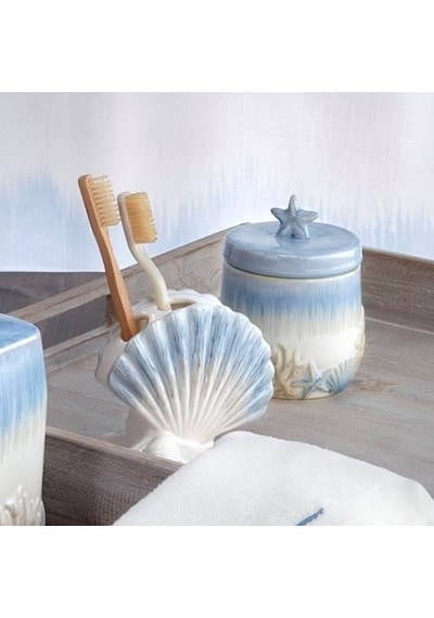 Avanti Linens Soyut Coastal Collection Diş Fırçası Tutucu, Çok Renkli 000 Açık Krem