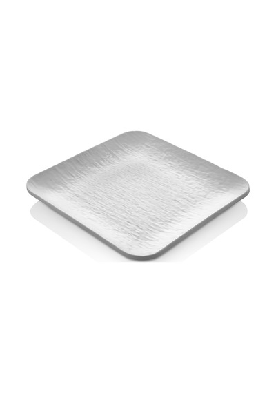 6 Adet Mat Beyaz Kare Melamin Tatlı Tabağı Servis Tabağı - Bulaşık Makinesinde Yıkanabilir 26 Cm