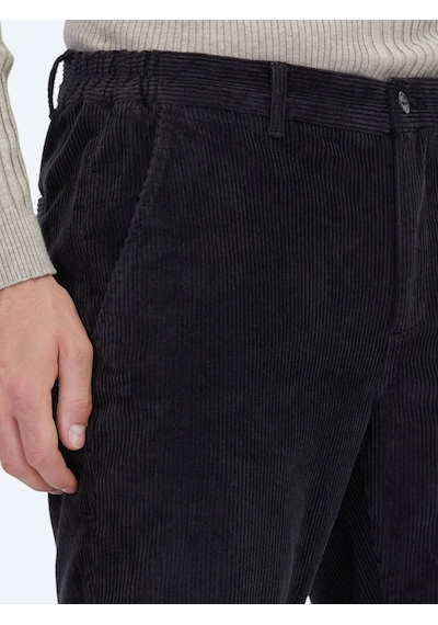Kip Koyu Gri Fitilli Dokuma Jogging Fit Kadife Casual Pamuk Karışımlı Pantolon Koyu Gri