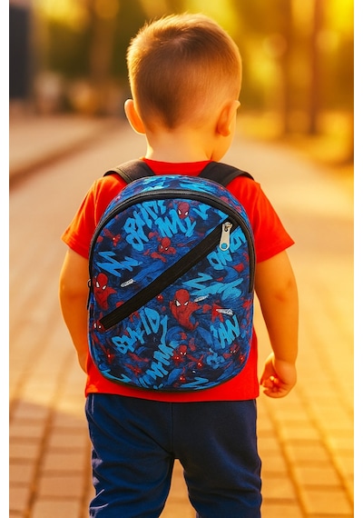 Newbag Örümcek Desenli Erkek Anaokulu Sırt Çantası-laci Kırmızı