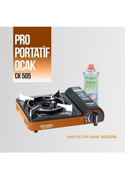 Ck-505 Tekli Portatif Kamp Ocak Gaz Stop Emniyetli Turuncu