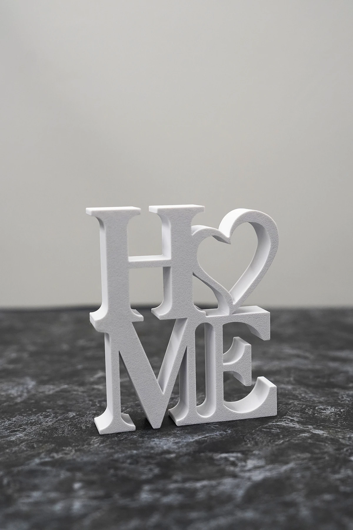 Dekoratif "home" Yazılı Kalp Detaylı Obje 16 Cm Siyah