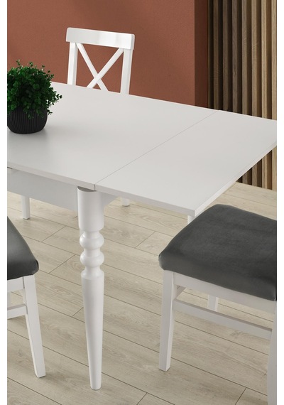 Didim Alaçatı Açılır Mutfak Masa Sandalye Takımı 80x120