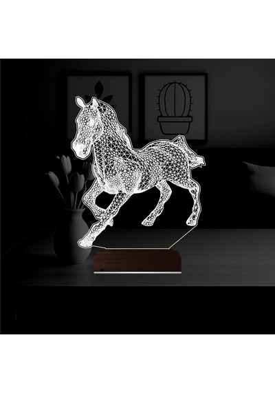 Luvivia At Tasarım 3d Lamba - Masa Gece Lambası V5 Şeffaf