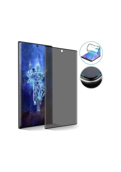 Samsung Galaxy Note 10 Privacy Gizlilik Filitreli Tam Kaplayan Kavisli Polymer Nano Ekran Koruyucu