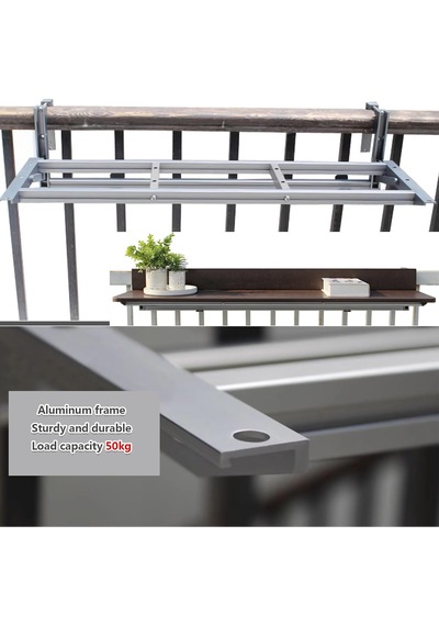 Tr Hava Koşullarına Dayanıklı Dış Mekan Katlanır Balkon Masası, Asma Tasarımlı Alüminyum Metal Yan Masa, Taş Genel