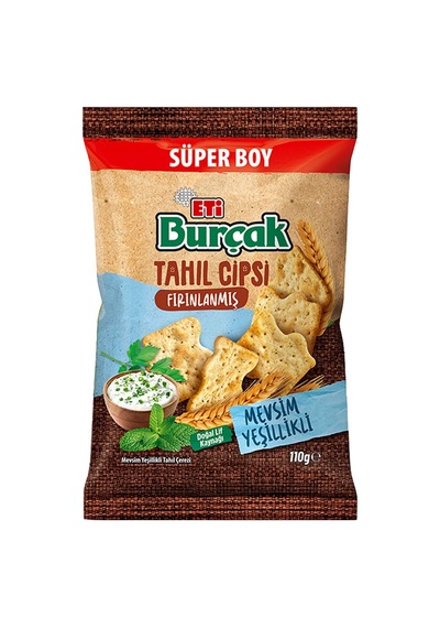 Eti Burçak Tahıl Cipsi 110 Gr Fesleğenli Ve Mevsim Yeşillikli 6 Lı Karma Paket