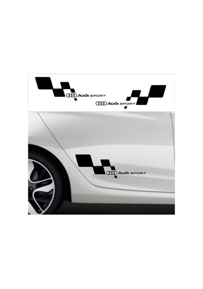 Audi Bayraklı Yan Kapı Sticker Yapıştırma Etiket
