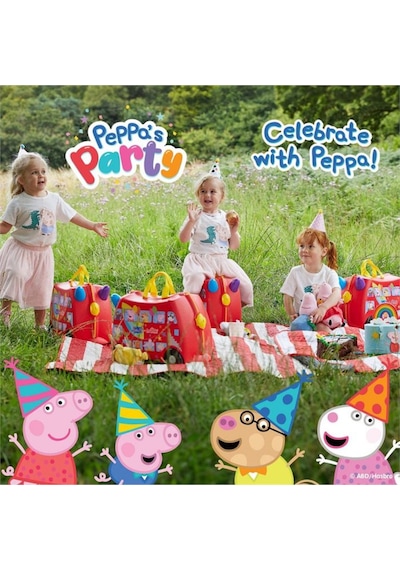 Trunki Peppa Pig Party Bus Binilen Ve Sürülen Çocuk Bavulu Kırmızı