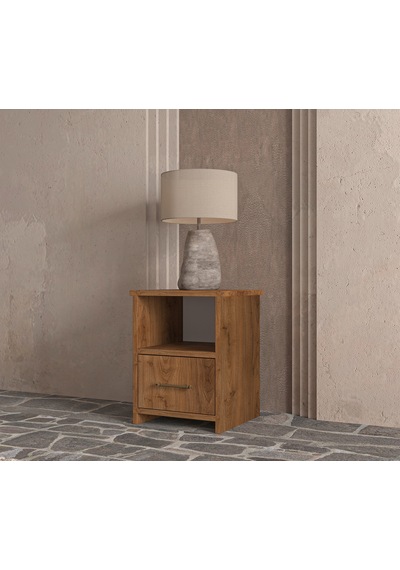 Renazzo Soft Wood Model Masif Ahşap İskandinav Komodin - Çekmeceli Ceviz