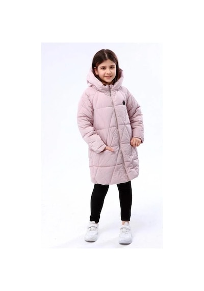 Benitto Kız Çocuk İçi Peluş Gizli Cep Detaylı Fermuarlı Mont-14763 Lila