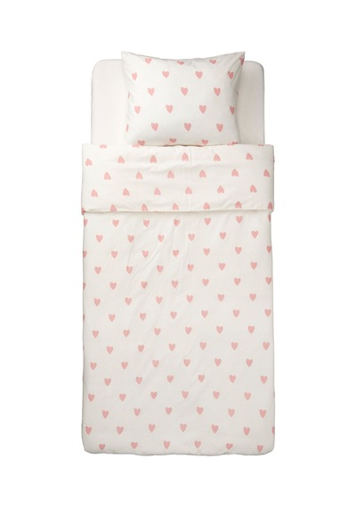 Ikea Barndrom Tek Kişilik Nevresim Takımı 150 X 200 Cm Beyaz - Pembe