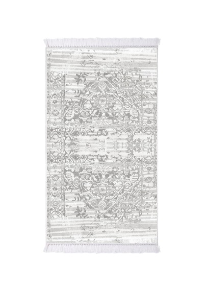 Dekoreko Ipek Halı Dijital Saçaklı 1824 Desen 1 gri