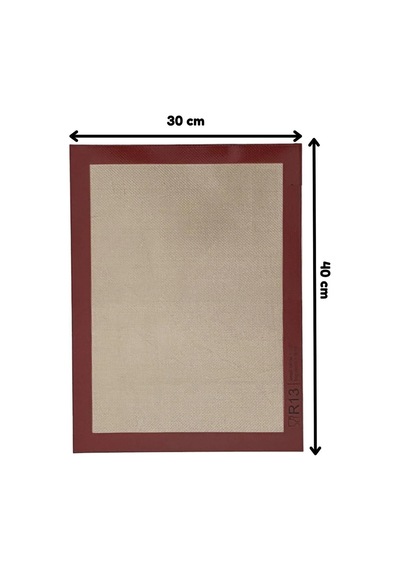 Yanmaz Yapışmaz Silikon Pişirme Matı, Fırın Altlığı, 30x40 Cm, 116 Gr, 0.75 Mm Kalınlık, Yıkanabilir, 220 Derece Isıya Dayanıklı Altın - Beyaz