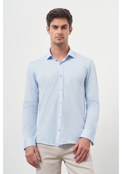 Morven Erkek A. Mavi Trend Slim Fit İtalyan Yaka Gömlek 25ms004005311 A. Mavi A. Mavi