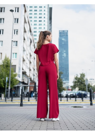 Lismina Yuvarlak Kesimli Yoga Tişörtü Bordo