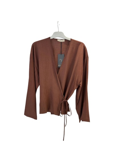 Hasenna Z-556 Üstü Kimono Kısa Etekli Çilek Takım Kahve