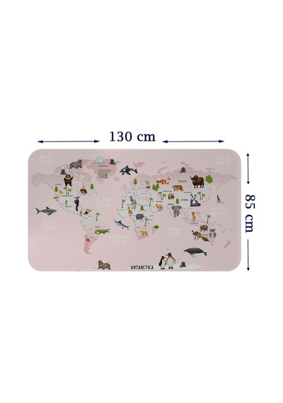 Eğitici Dünya Haritası Dünya Atlası Çocuk Ve Bebek Odası Duvar Sticker-85x130-3795 Çok Renkli