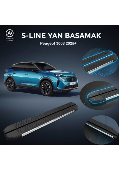 Peugeot 3008 S-line Premium Krom Yan Basamak 2025 Sonrası