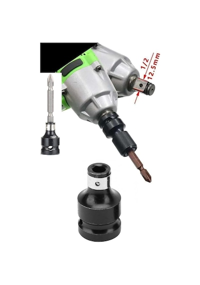 1/2 Matkap Chuck Mandrenli Adaptör Somun Sökme Makinesini Hex Bits Uç Dönüştürme Aparatı