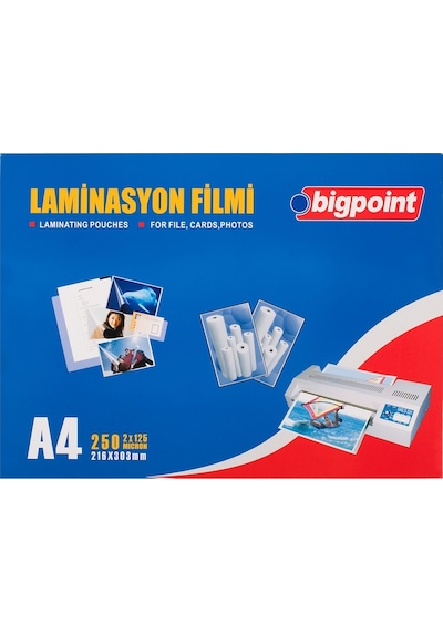 Bigpoint Laminasyon Filmi A4 125 Mikron 100'Lü Kutu