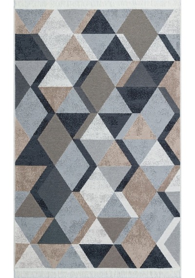 Eko Halı Arya Ar 10 Beıge Black Yıkanabilir Çift Taraflı Modern Desenli Dokuma Kilim