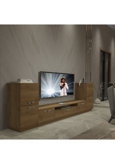 Decoraktiv Trio On2 Mdf Tv Ünitesi Tv Sehpası - Naturel Pera