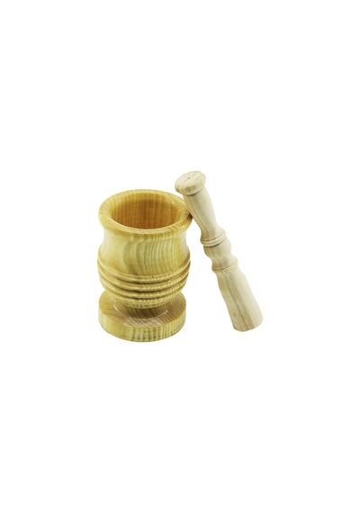 Lunaev Büyük Boy Lüx Ahşap Havan Sarımsak Dövecek Ç: 8.3 Cm--d: 7 Cm--y: 12 Cm Fileli Ambalaj Açık Bej