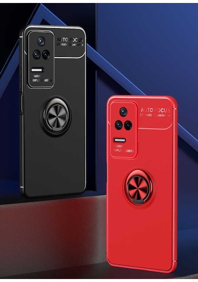 Xiaomi Poco F4 Kılıf Yüzüklü Magnetli Ravel Case Kapak