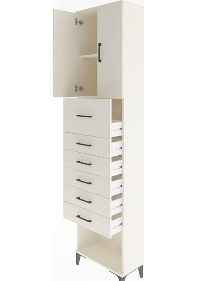 Arges Dolap 2 Raflı 6 Çekmeceli 2 Kapaklı 60x30x243 Aytaşı-ay... Aytaşı