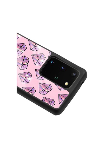 Samsung Uyumlu S20 Plus Diamond Tasarımlı Glossy Telefon Kılıfı Çok Renkli