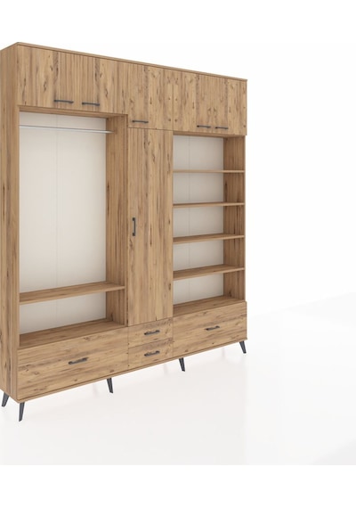 Arges Dolap 18 Raflı 4 Çekmeceli Tek Askılı 220x30x243 Çam-çam/çam Atlas Çam/atlas Çam Arges Dolap 18 Raflı 4 Çekmeceli Tek Askılı 220x30x243 Çam-çam/çam Atlas Çam/atlas Çam