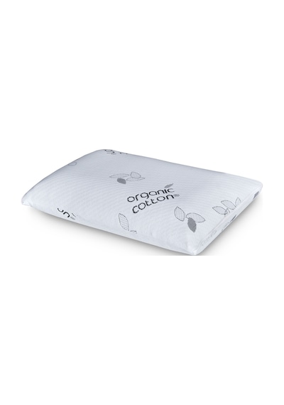 Cottonpure Organik Pamuk Ortopedik Visco Yastık 60x40x13 Cm Hassas Ciltler İçin Beyaz