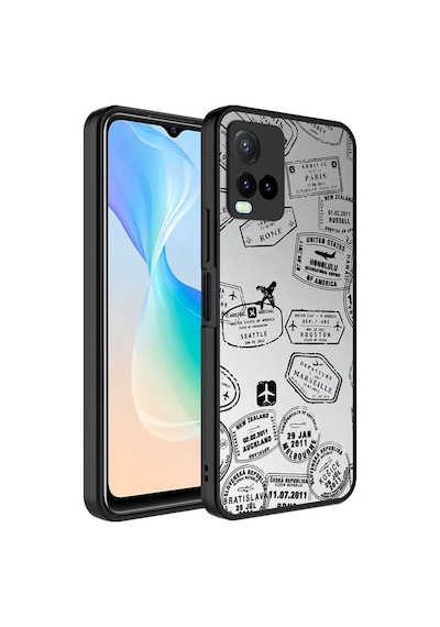 Vivo Y33s Kılıf Aynalı Desenli Kamera Korumalı Parlak Zore Mirror Kapak Seyahat