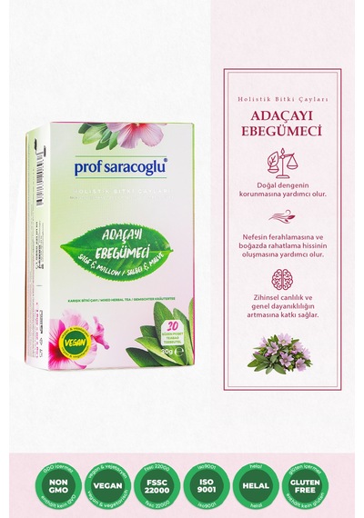 Prof Saracoglu Adaçayı Ebegümeci Karışık Bitki Çayı 20'li