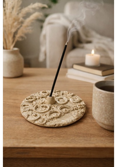 Cogo Seramik El Yapımı Stoneware Seramik Tütsülük Doğal Dokulu, Ev & Meditasyon Kullanımına Uygun