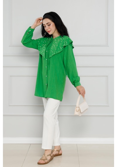 Sevitli Geniş Yaka İncili Tunik-benetton Yeşili-4111-benetton Yeşili Benetton Yeşili Sevitli Geniş Yaka İncili Tunik-benetton Yeşili-4111-benetton Yeşili Benetton Yeşili