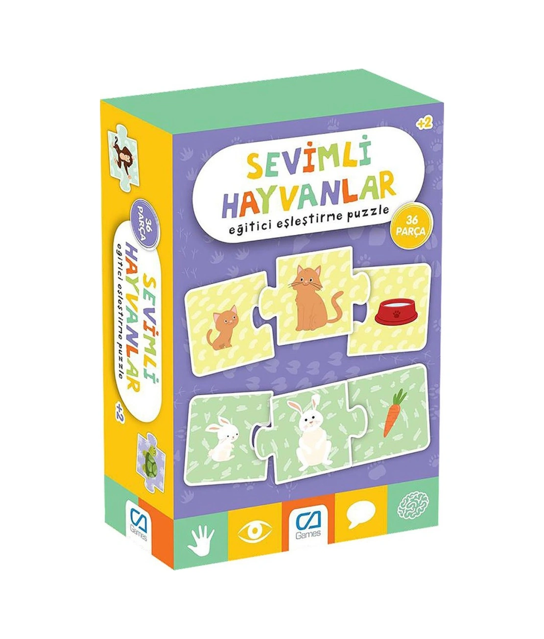 Sevimli Hayvanlar Eğitici Eşleştirme Puzzle 36 Parça