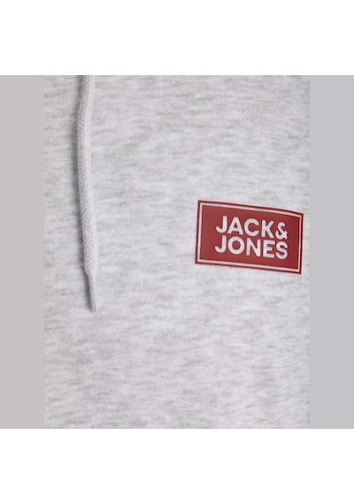 Jack & Jones Erkek Gögüs Baskili Regular Fit Kagüsonlu Sweatshirt - Rush - 12298428 Beyaz Melanj