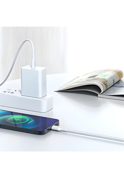 Mfı Lisanslı Pd Type-c To Lightning 1.20m Hızlı Şarj Ve Data Kablosu Beyaz