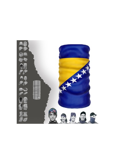 E Taktik Bosna Bayrak Desenli Boyunluk Dikişsiz Tüp Maske Buff Baf Saç Bandı Uv+50 Yansıtıcı 4 Mevsim Yarı Termal Üründür Çok Renkli - 918531657 Çok Renkli