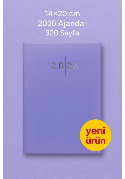 Cilt Bezli Bordo Ajanda 14 20 Cm 320 Sayfa, Günlük Planlayıcı, Ofis & Okul Kullanımı Lila14x20
