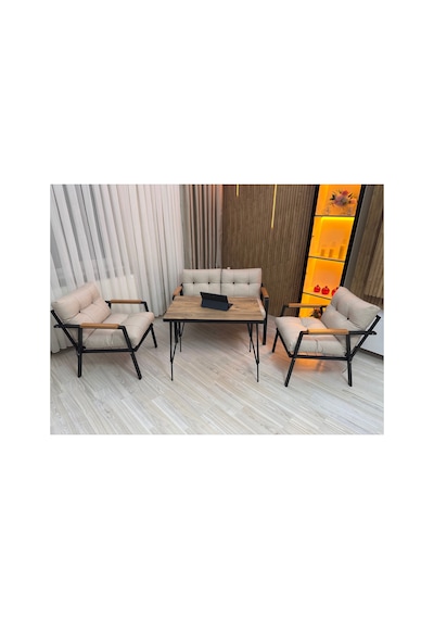 Houseart Gül Metal Bahçe Koltuk Takımı 2+1+1 Masalı Balkon Teras Cafe Oturma Grubu Krem Houseart Gül Metal Bahçe Koltuk Takımı 2+1+1 Masalı Balkon Teras Cafe Oturma Grubu Krem