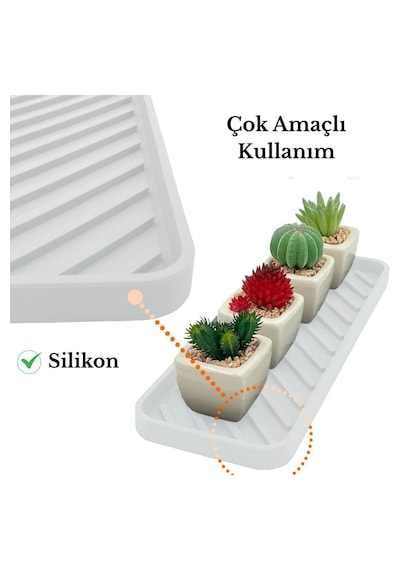 Tineke Silikon Yağdanlık Yağlık Standı Altlık ,çok Amaçlı Organizer Sunumluk ,sabunluk Altlığı 1 Adet Beyaz Beyaz