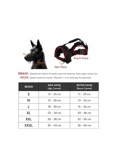 Valkyrie M Beden Köpek Ağızlığı Ayarlanabilir Nefes Alabilir Isırma Önleyici Yumuşak Pedli Siyah