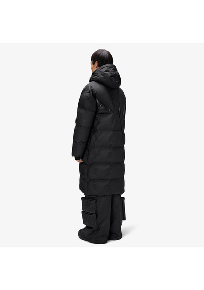 Rains Alta Long Puffer Erkek Siyah Mont