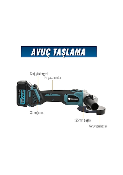 Prohummer Ph252 Profesyonel Akülü Süper 5li Matkap Seti - 125mm Avuç Taşlama, Sds Plus Kırıcı Delici Hilti, Somun Sıkma Sökme, Vidalama Matkap, Budama Testere
