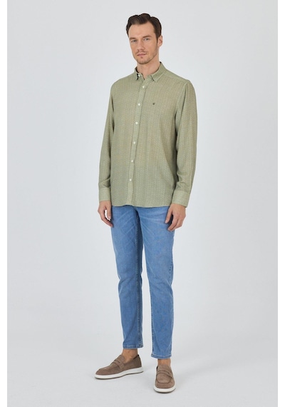 İmza Koyu Haki Uzun Kol Baskılı Cepsiz Keten Casual Slim Fit Gömlek 1004250112 Koyu Haki İmza Koyu Haki Uzun Kol Baskılı Cepsiz Keten Casual Slim Fit Gömlek 1004250112 Koyu Haki