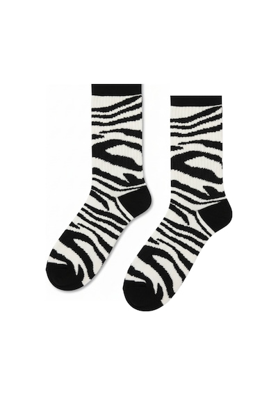 Carnaval Socks Zebra Milk Desenli Renkli Spor Çorap Çok Renkli
